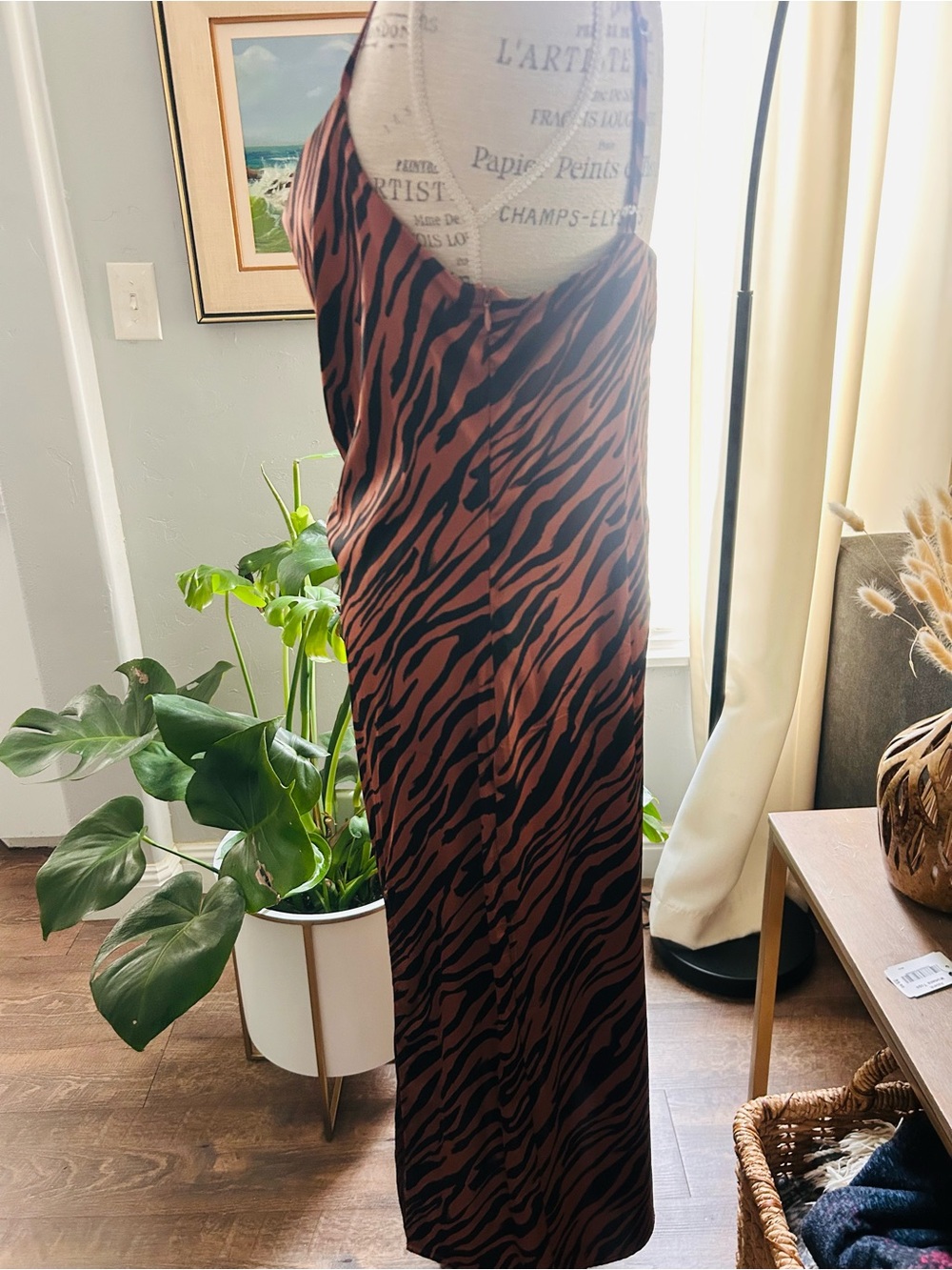 Forever 21 Brown and Black Tiger Print Slip Dress - Picture 7 of 10